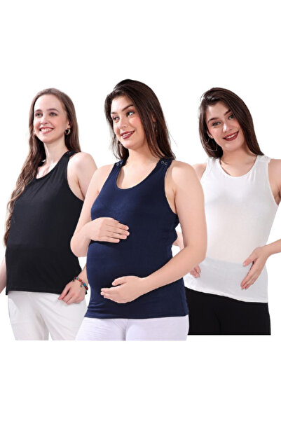 Tummy Pack of 3 Soft & Comfortable Maternity & Nursing Tank Tops for Women