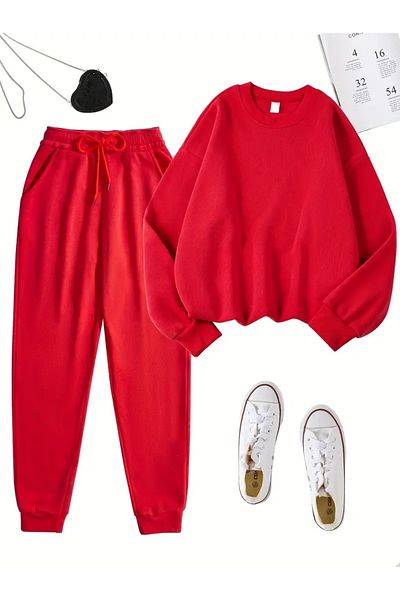 BRLKN Unisex Crew Neck Tracksuit Set 3 Thread Cotton New Season