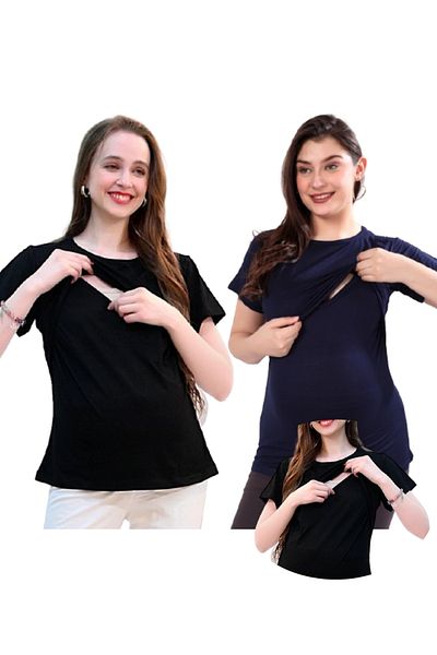 Tummy Pack of 2 Soft & Comfortable Maternity & Nursing Pullon Top for Women
