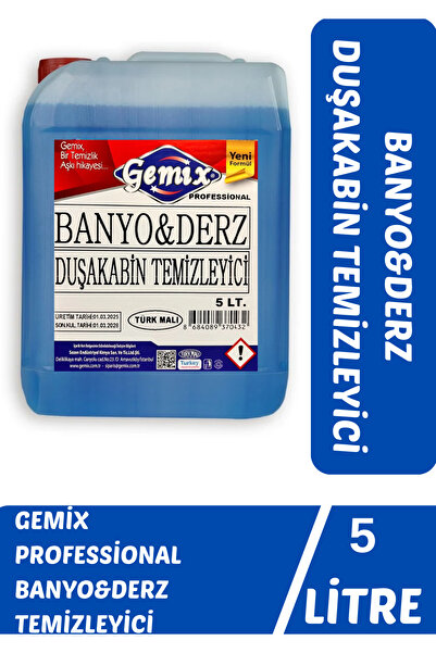 GEMİX Derz & Banyo Duşakabin Fayans Arası Temizleyici 5 Lt – Küf, Sararma ve Kireç Karşıtı Güçlü Formül