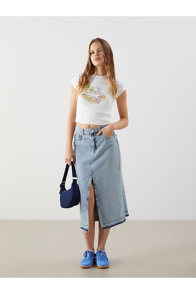 LC Waikiki Fusta de jeans pentru femei de sezon nou - S53120Z8