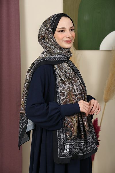 aldyoo Retro Ethnic Pattern Cotton Shawl, Black-And-White
