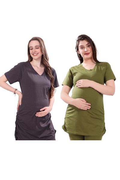 Tummy Pack of 2 Soft & Comfortable Maternity T-shirt for Women