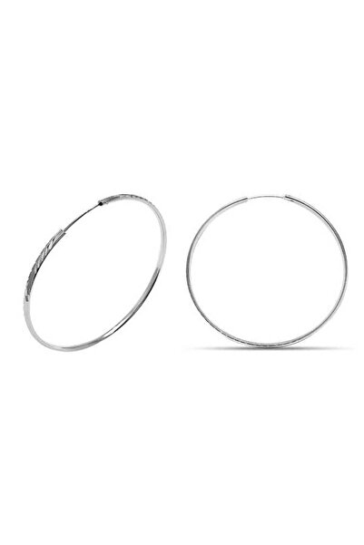 Midyat Gümüş Dünyası Kadın Beyaz Büyük Boy Halka Model Gümüş Küpe 2020369