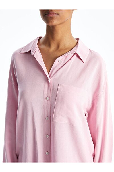 LC Waikiki XSIDE Pembe Keten Karışımlı Kadın Gömlek