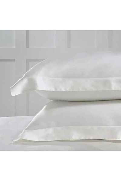 Kotonia Home Set 2 fete de perna Kotonia Home Damasc Saten DeLux, 100% bumbac, 70x70 cm, Alb