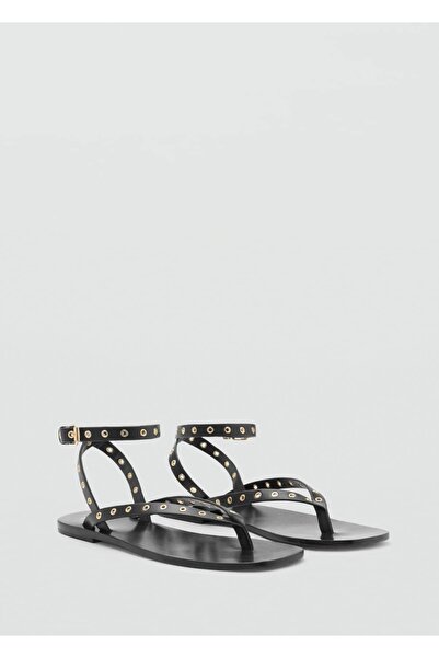 MANGO Woman Perforated Strappy Leather Sandals