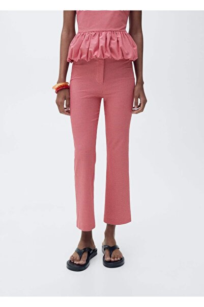 MANGO Woman Pötikareli Cropped Pantolon