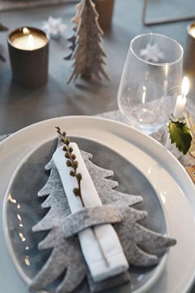 Emtory Home 6 komada sivog dekorativnog držača za kašike od borovine