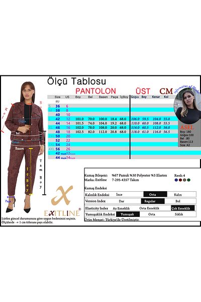 EXİTLİNE Women's Special Print Patterned Mink Suit