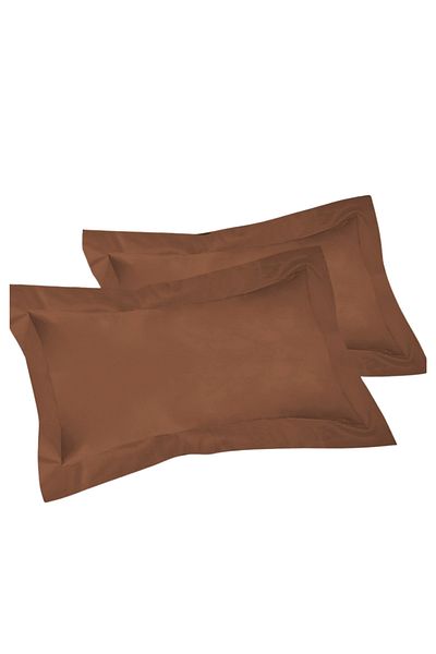 Kotonia Home Set 2 fete de perna Kotonia Home Damasc Saten DeLux - 100% bumbac, 50x70 cm, Ciocolata