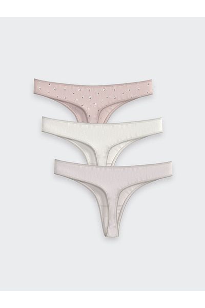 LC Waikiki Lcw Dream Pink Floral Thong Panties 3 Pack