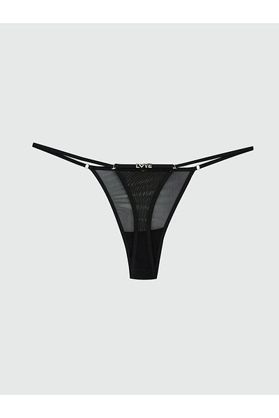 LC Waikiki Lcw Dream Black Plain Fancy Thong Panties