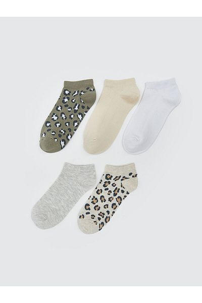 LC Waikiki Lcw Dream Green Patterned Women's Booties Socks 5-Pack