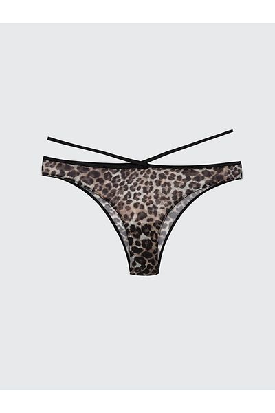 LC Waikiki Lcw Dream Brown Leopard Print Fancy Brazilian Panties