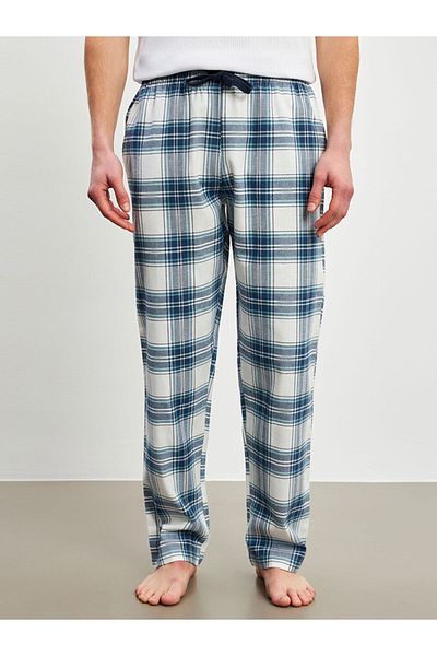 LC Waikiki Petrol Standard Fit Plaid Men's Pajama Bottom