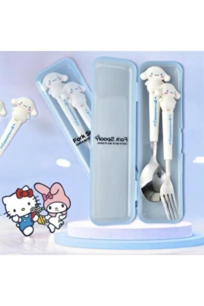 VEYORA Sanrio Hello Kitty Kuromi My Melody Cinnamoroll 2'li Çatal Kaşık Seti