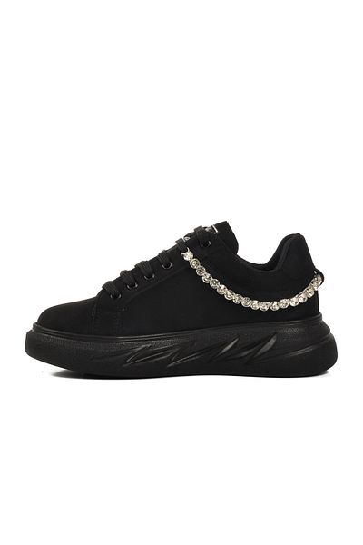 AYAKMOD Black Suede Women's Sneakers Lady 7081 Z