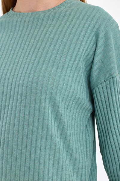 Oyga Γυναικεία Water Green Γυναικεία Κοτλέ Αναφορά & Φούτερ, Casual Home Wear Σετ πιτζάμες