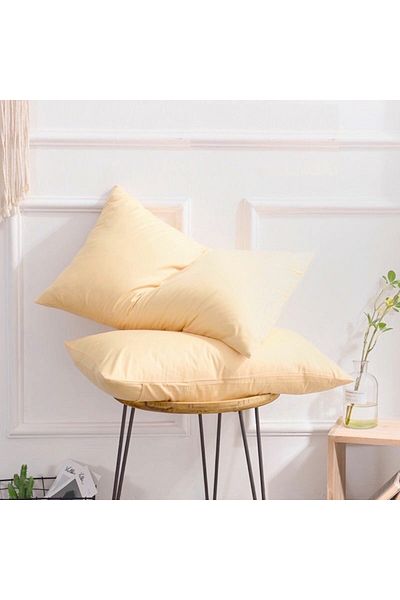 Kotonia Home Set of 2 Pillowcases, 100% Cotton, Ranforce Color Uni, 50x80 Cm, Ivory