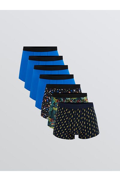 LC Waikiki Black Standard Fit Cotton Flexible Men's Boxers Pack of 7