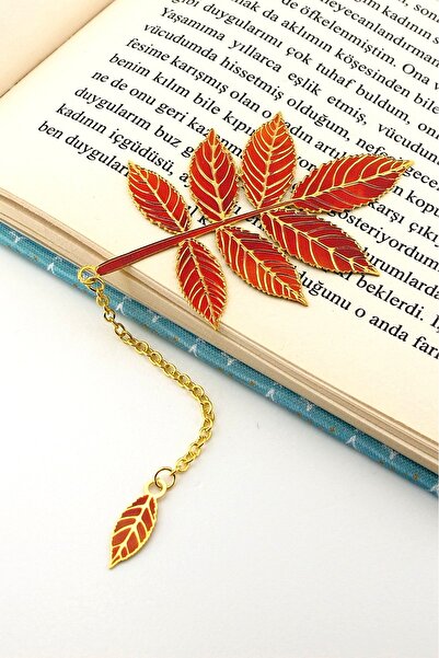 Solfera Autumn Tree Leaves Bookmark Metal Bookmark with Chain (Ay016)