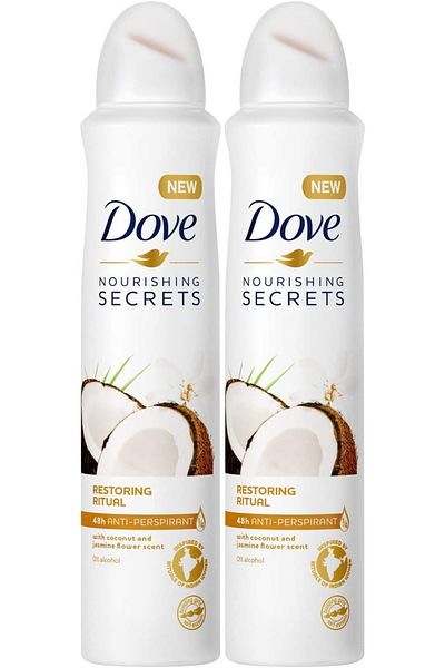Dove أسرار التغذية بجوز الهند وزهرة الياسمين 250 مل × 2