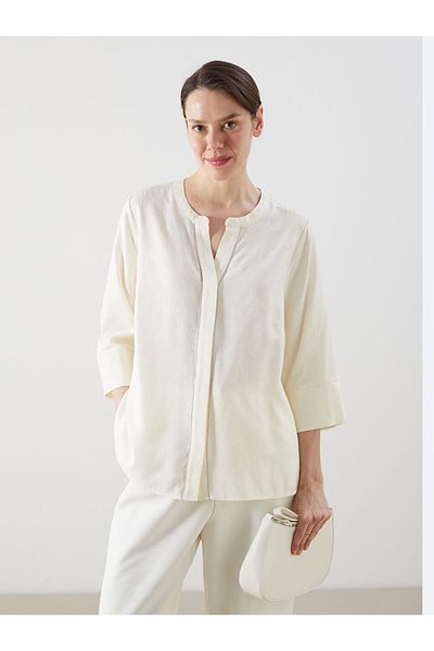 LC Waikiki Women's Shirt with Cropped Collar