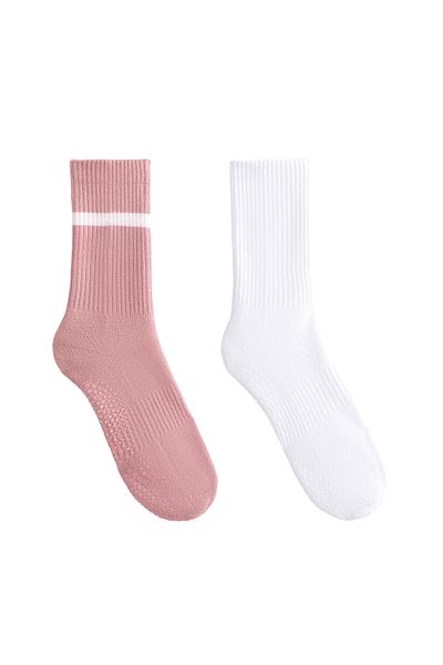 Oysho 2 pairs of classic cotton blend yoga and Pilates socks