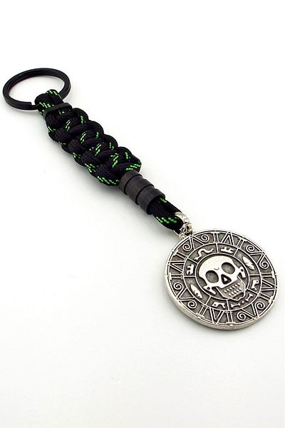Solfera Mayan Aztec Calendar Medallion Macrame Knitted Keychain Kc311