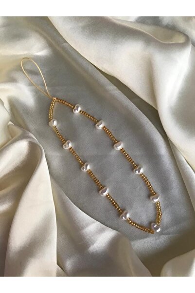 PEONY peonyofficiall Inci Ve Altın Renk Boncuk Detaylı Telefon Charmı Telefon...