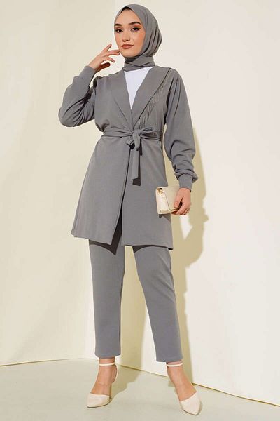 modasindoma Women's Chain Detailed Two-Piece Suit