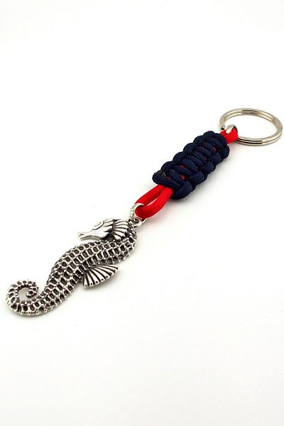 Solfera Seahorse Ocean Reef Sea Creature Macrame Braided Metal Keychain Kc312
