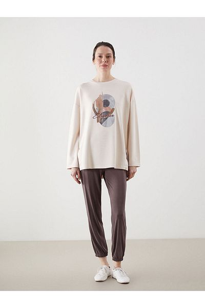 LC Waikiki Γυναικείο φούτερ LCWAIKIKI Classic Printed Oversize