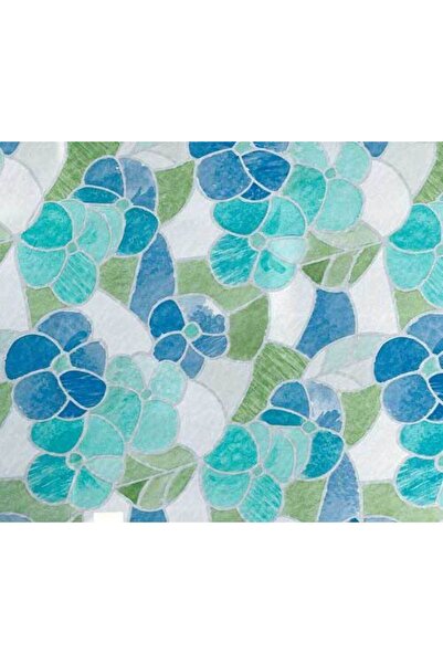 d-c-fix 346-2665 Mavi Çiçekli Cam Vitray Folyo Kendinden Yapışkanlı