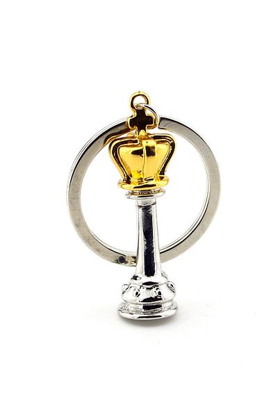 Solfera Chess Game with King Figure - Shiny Metal Kc268 Keychain