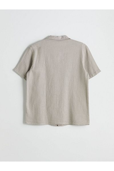 LC Waikiki Lcw Vision Beige Regular Fit Men's Short Sleeve Shirt