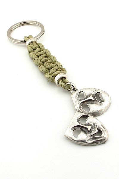 Solfera Theater Crying Laughing Mask Tragedy and Comedy Rope Knitting Keychain Kc313