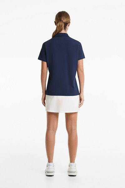 Oysho Short-sleeved cotton blend piqué polo shirt
