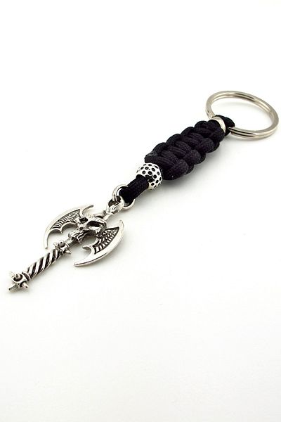Solfera Diablo Black Macrame Axe - Metal Mesh, Kc320 Keychain
