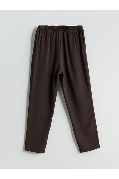 LC Waikiki Lcw Vision Brown Elastic Waist Carrot Cut Women's Trousers