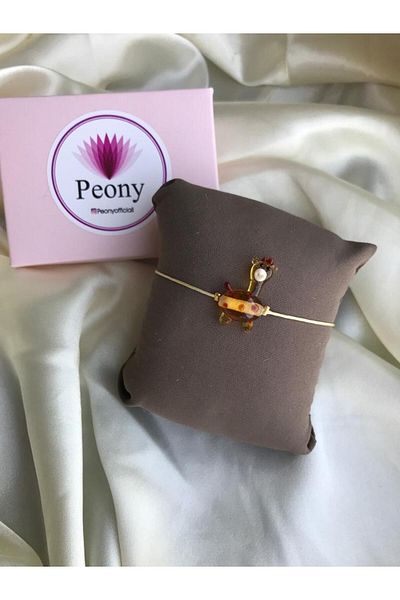 PEONY - peonyofficiall Giraffe Glass Murano Bracelet Cream String Bracelet