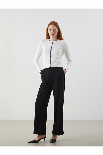 LC Waikiki Lcw Vision Ecru Crew Neck Women's Knitwear Cardigan