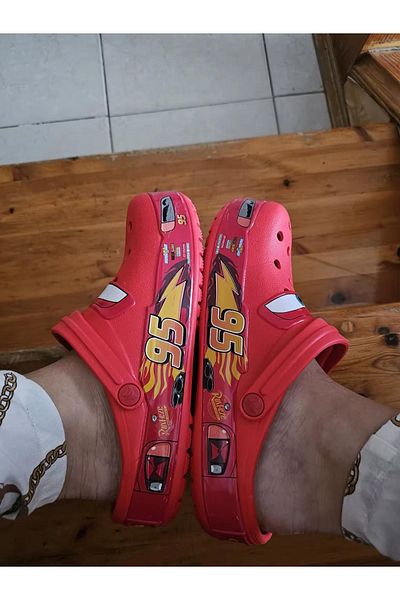 Gofeel Red Lightning Mcqueen Printed Slippers