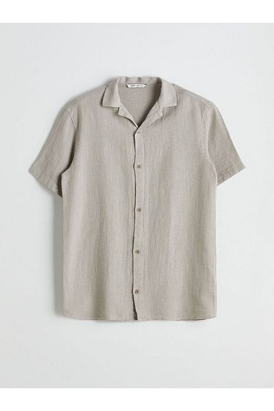LC Waikiki Lcw Vision Beige Regular Fit Men's Short Sleeve Shirt