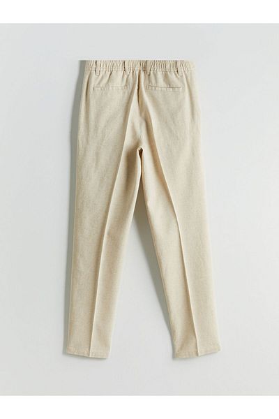 LC Waikiki Lcw Vision Beige Standard Fit Linen Blend Men's Trousers