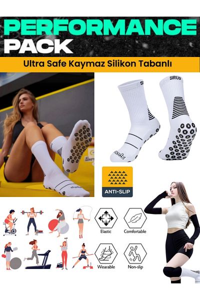 Sirius Sportswear Silicone Sole Sports Socks - for Yoga, Cycling, Running, Fitness, Pilates