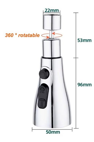 sedu 3-function Metalic Faucet Head