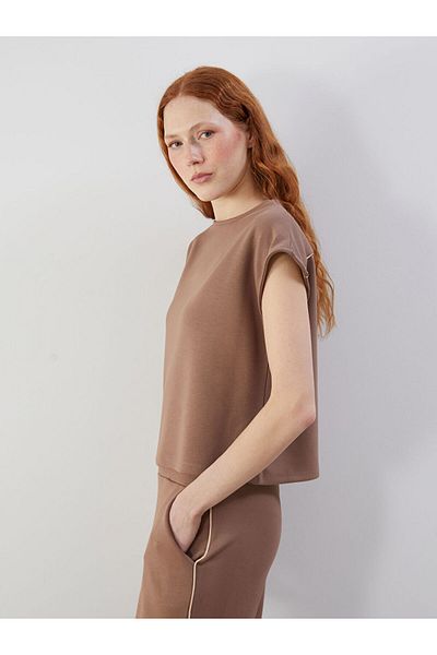 LC Waikiki Natuvera Brown Crew Neck Women's T-Shirt