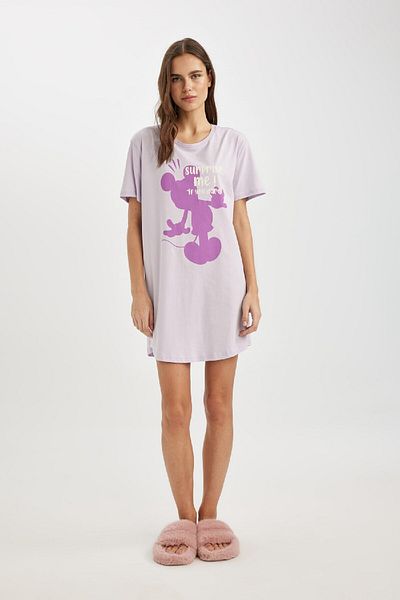 DeFacto Fall In Love Disney Mickey & Minnie Short Sleeve Nightdress B6185ax24sp